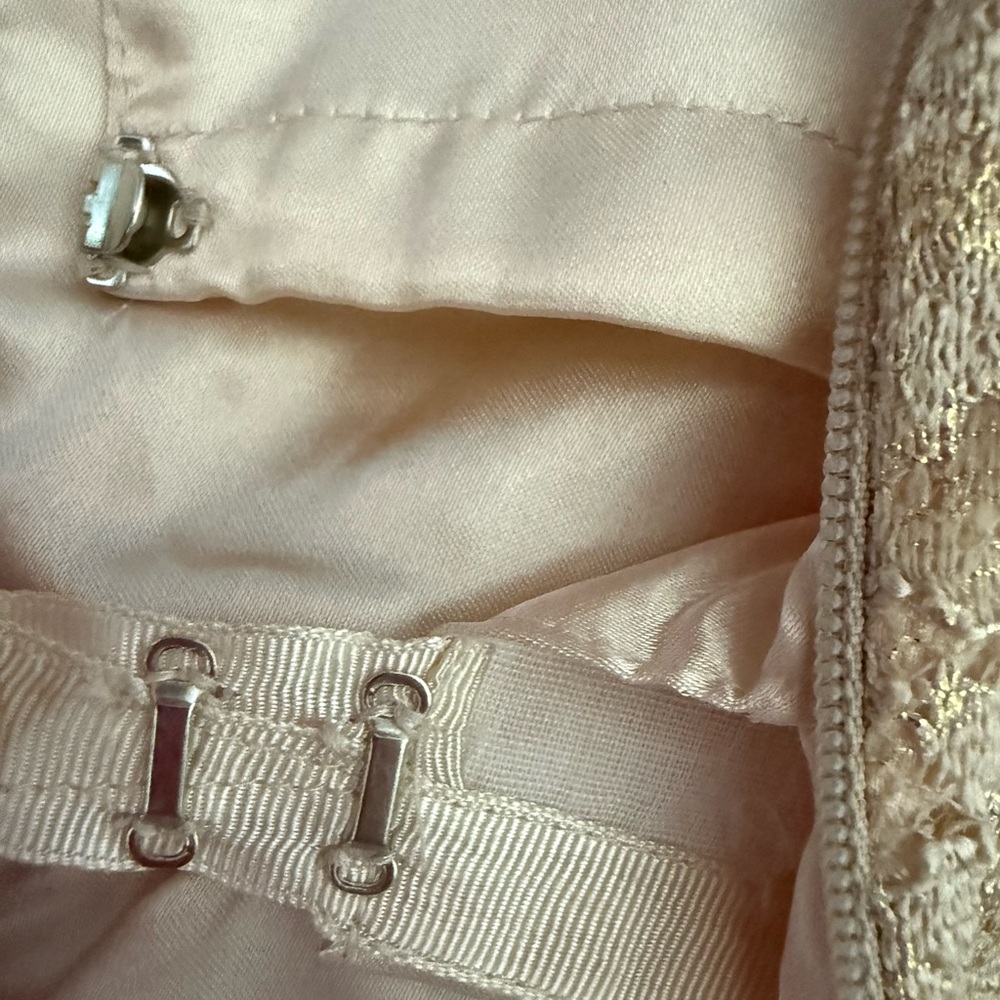 Aidan Mattox golden shimmer lace and crystal strapless maxi dress - Picture 5 of 6